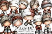 Praying Kids Clipart Bundle, an Illustration by DreamArtGraphic (Thumbnail 1 of 5)