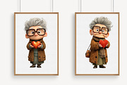 Whimsical Grandma Holding Heart Clip, an Illustration by Libby Wishes (Thumbnail 5 of 7)