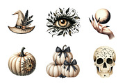 Beige & Black Halloween Clipart, an Illustration by CreationArt (Thumbnail 4 of 5)