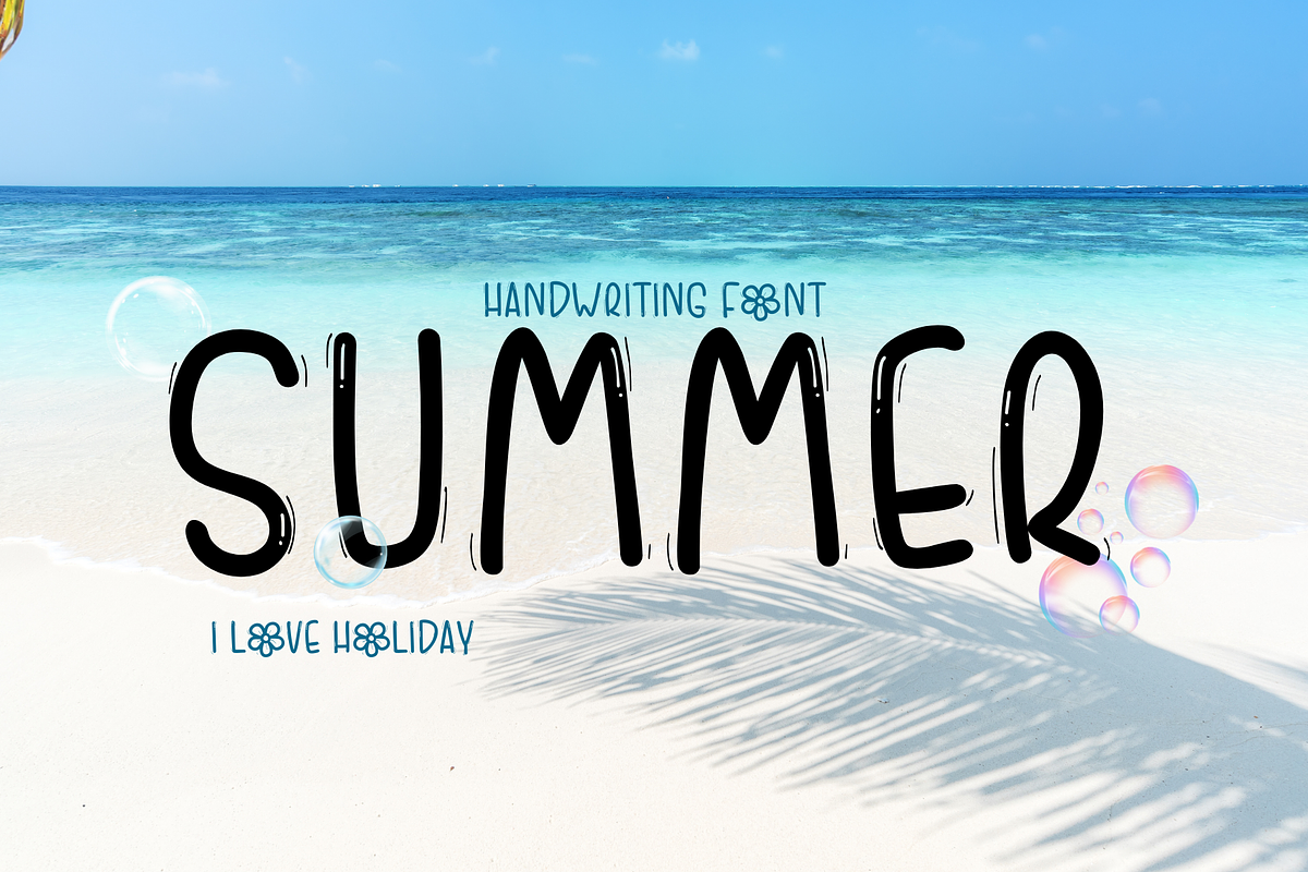 Summer font, a Handwritten Font by JJuta (Photo 1 of 8)