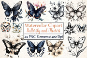Black and White Butterfly and Flower, an Illustration by DreamCafeArt (Thumbnail 1 of 5)