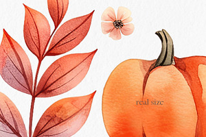 Cozy Autumn Watercolor Clipart PNG