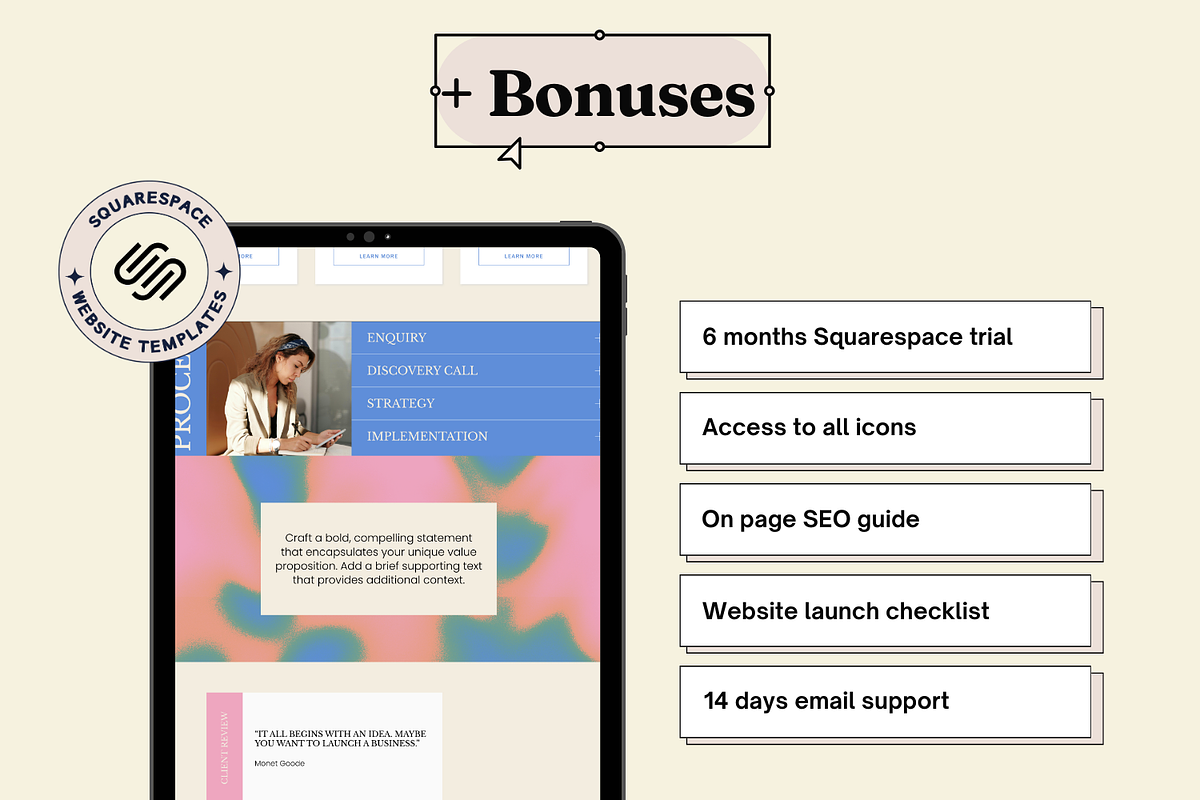 Squarespace Website template, a Squarespace Template by Ciel Lumiere (Photo 6 of 8)