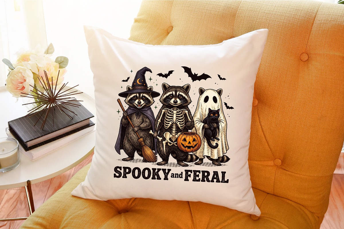 Creepy Cute Raccoon Ghost Png, a Work Illustration by Sublimation Artist (Photo 9 of 9)