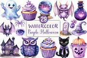 Watercolor Pastel Purple Halloween, an Illustration by Craft Nest (Thumbnail 1 of 6)