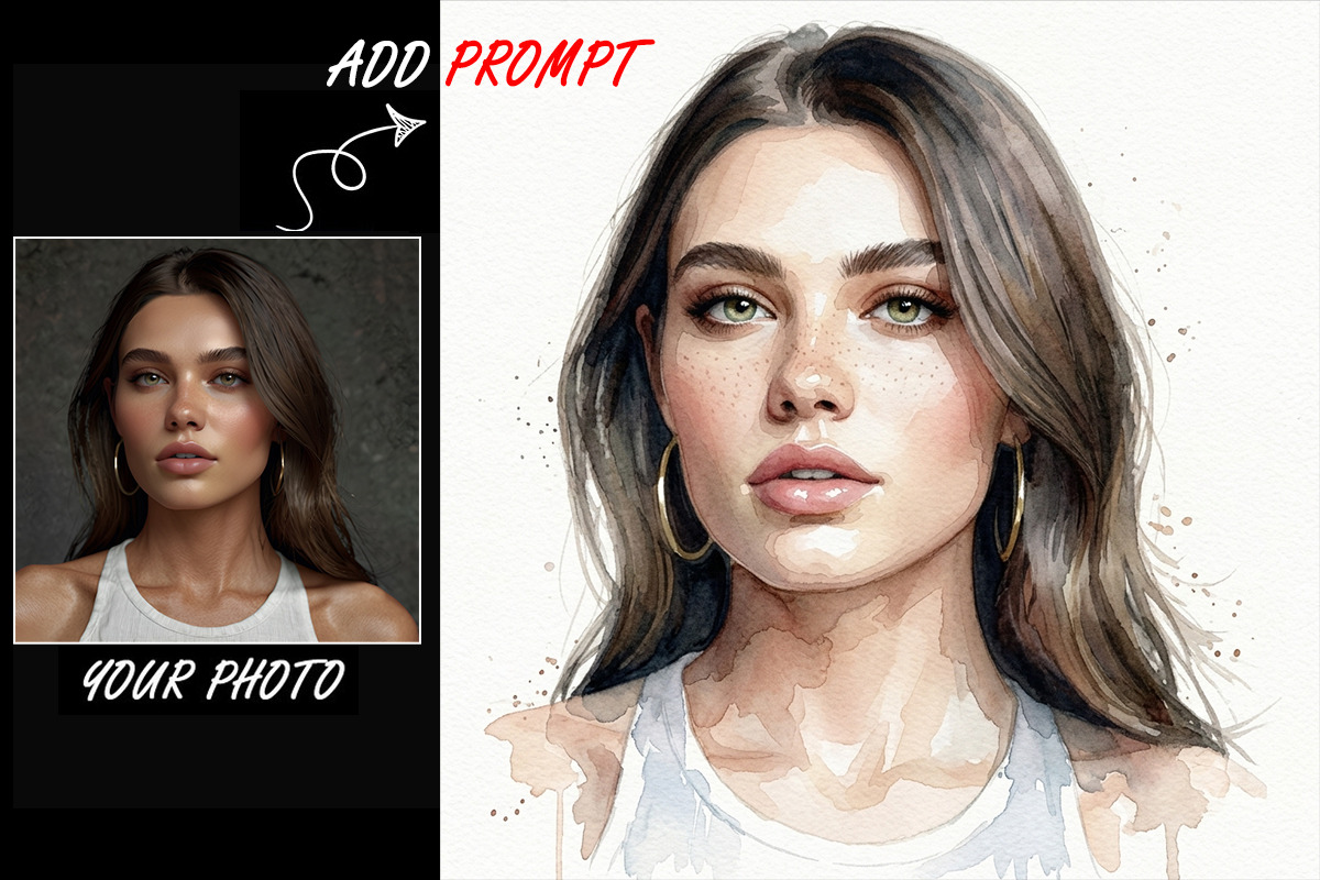 Watercolor Illustration AI Prompt, a Texture Illustration by 3d_model_tifotizi (Photo 3 of 7)