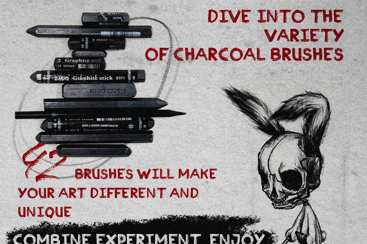 Charcoal Brushes For Procreate, a Brush Add-On by Easy Procreate (Photo 3 of 8)