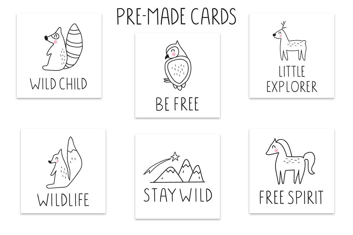 Woodland scandi animals, an Animal Illustration by cutelevindesign (Photo 6 of 9)