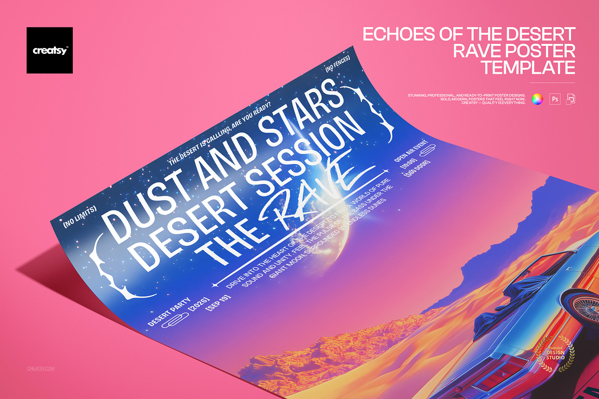 Echoes of the Rave Poster Template, a Poster Template by creatsy5 (Photo 1 of 4)