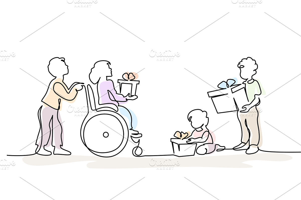 Vector illustration of a boy giving, a Person Illustration by Valenty
