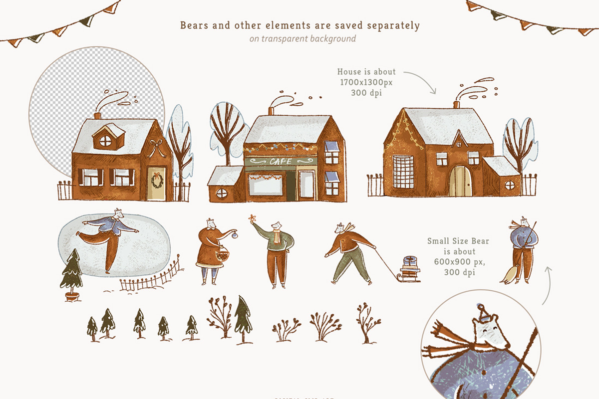 Christmas Bear Postcards & Gift Tags, an Animal Illustration by Yeticrab (Photo 5 of 11)