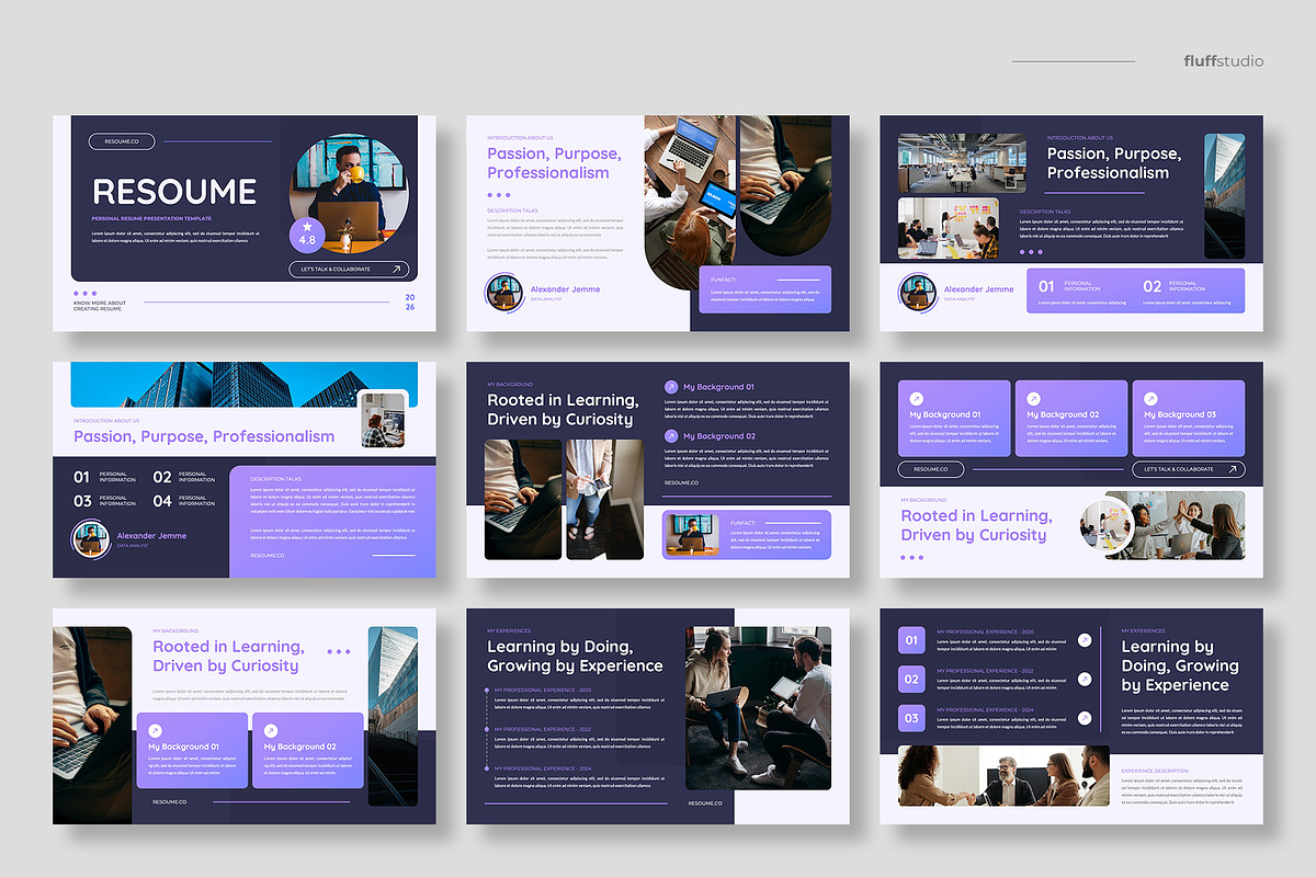 Resume & Portfolio Google Slides, a Presentation Template by fluffstudio (Photo 2 of 4)