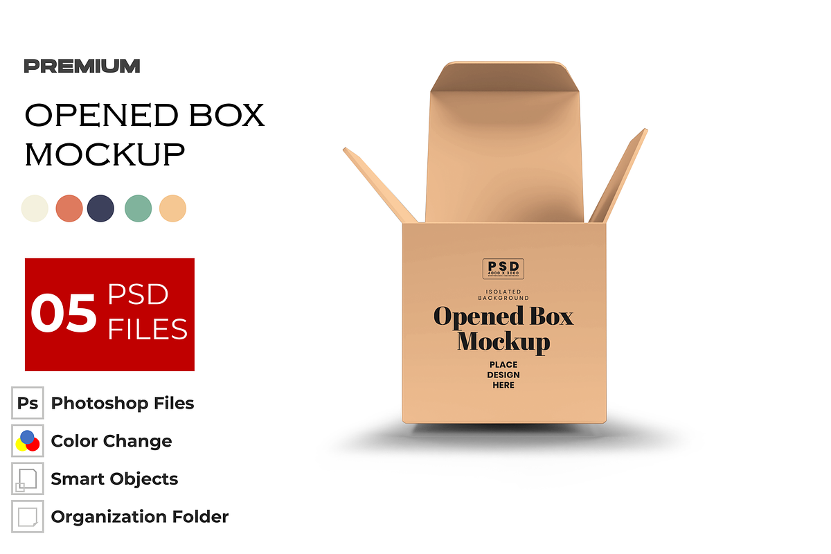 Opened Box Mockup, a Product Mockup by DigitAuras (Photo 1 of 3)