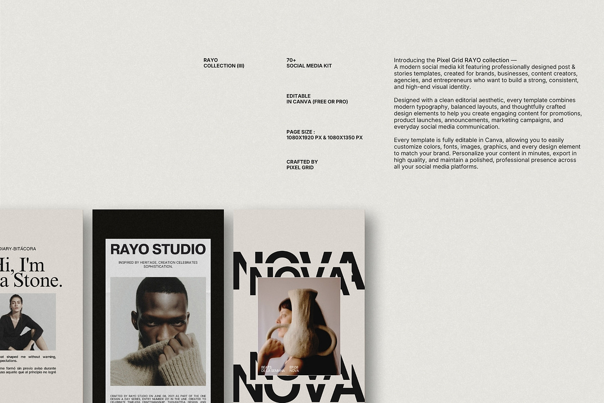 RAYO | Instagram Post & Story (III), a Social Media Template by Pixel Grid (Photo 2 of 10)