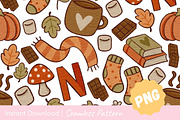 Cozy Autumn Seamless Pattern, a Texture Illustration by CpSnowy (Thumbnail 2 of 5)
