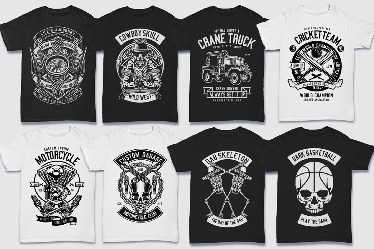 200 Vector Tshirt Designs ( B/W ), an Education Illustration by roach_graphic (Photo 8 of 27)
