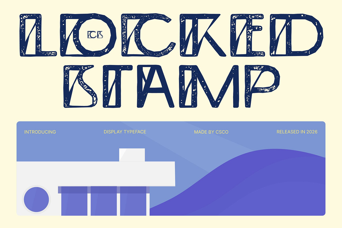 CS Locked Stamp, a Sans Serif Font by Craft Supply Co. (Photo 1 of 8)