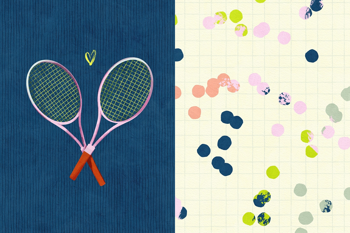 Tenniscore: 50 Whimsical Backgrounds, a Background Graphic by PaperJamLab (Photo 7 of 17)