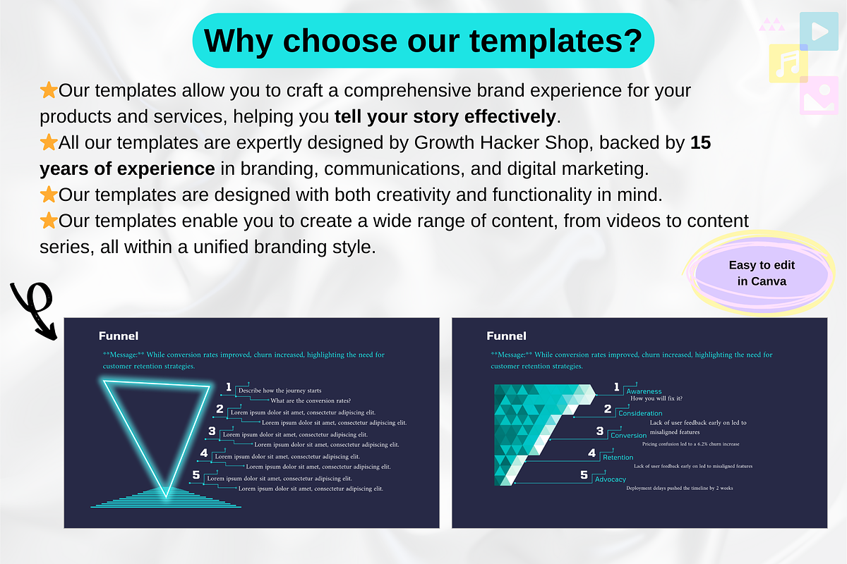 Funnel Powerpoint Slides, a Presentation Template by GrowthHackingStudio (Photo 3 of 8)