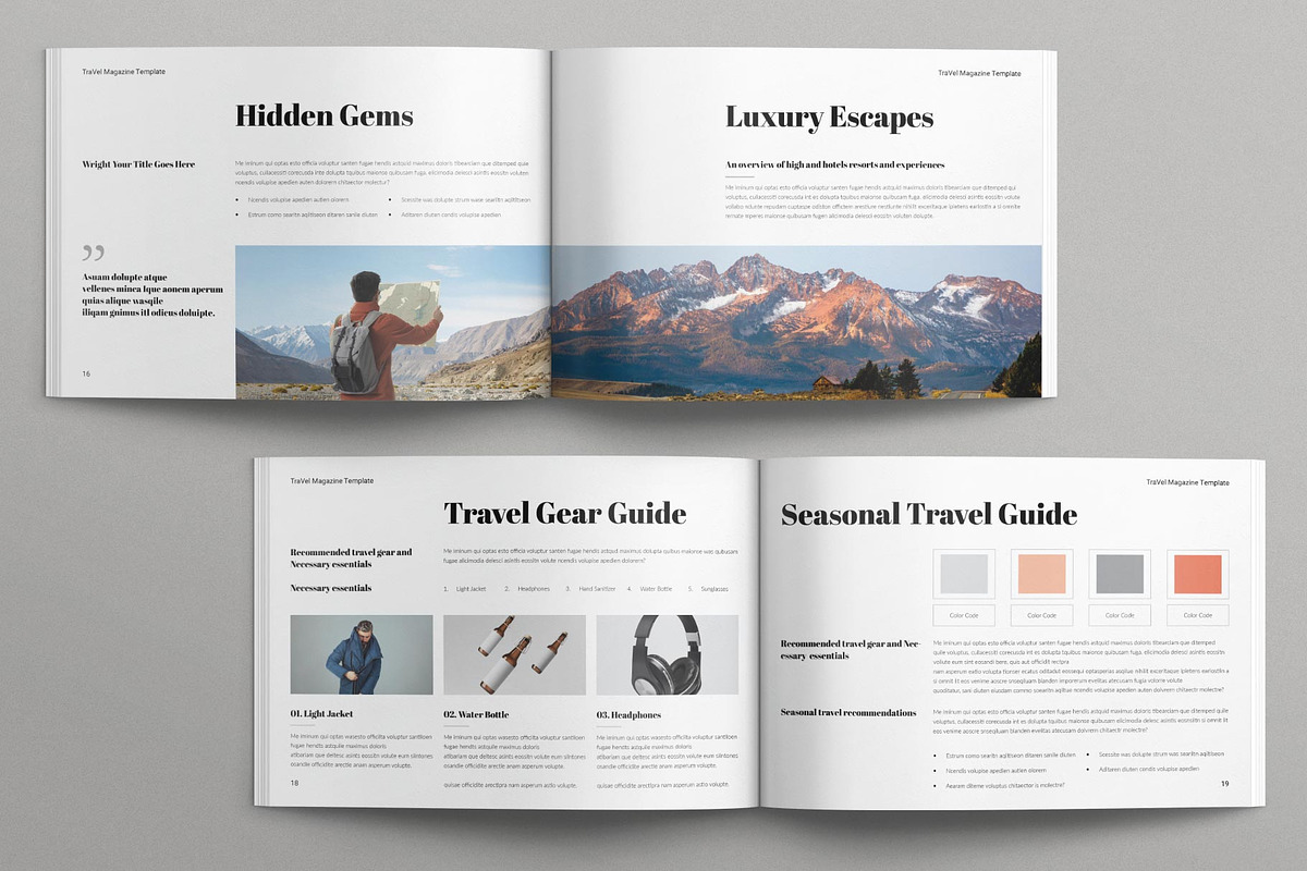 Travel Magazine Template Landscape, a Magazine Template by E-Type (Photo 7 of 8)