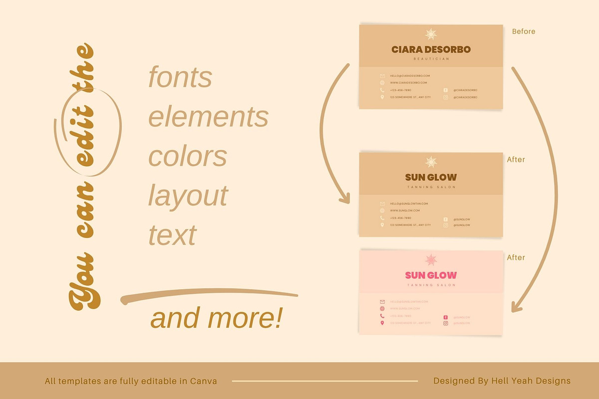 Beauty Business Cards Templates, a Business Card Template by Hell Yeah Designs (Photo 4 of 6)