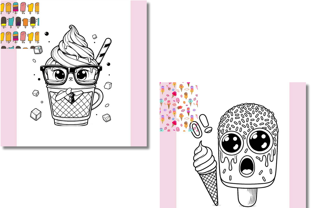 Ice Cream Cup Coloring Book for kids, an Animal Illustration by Sourcedigi (Photo 2 of 3)