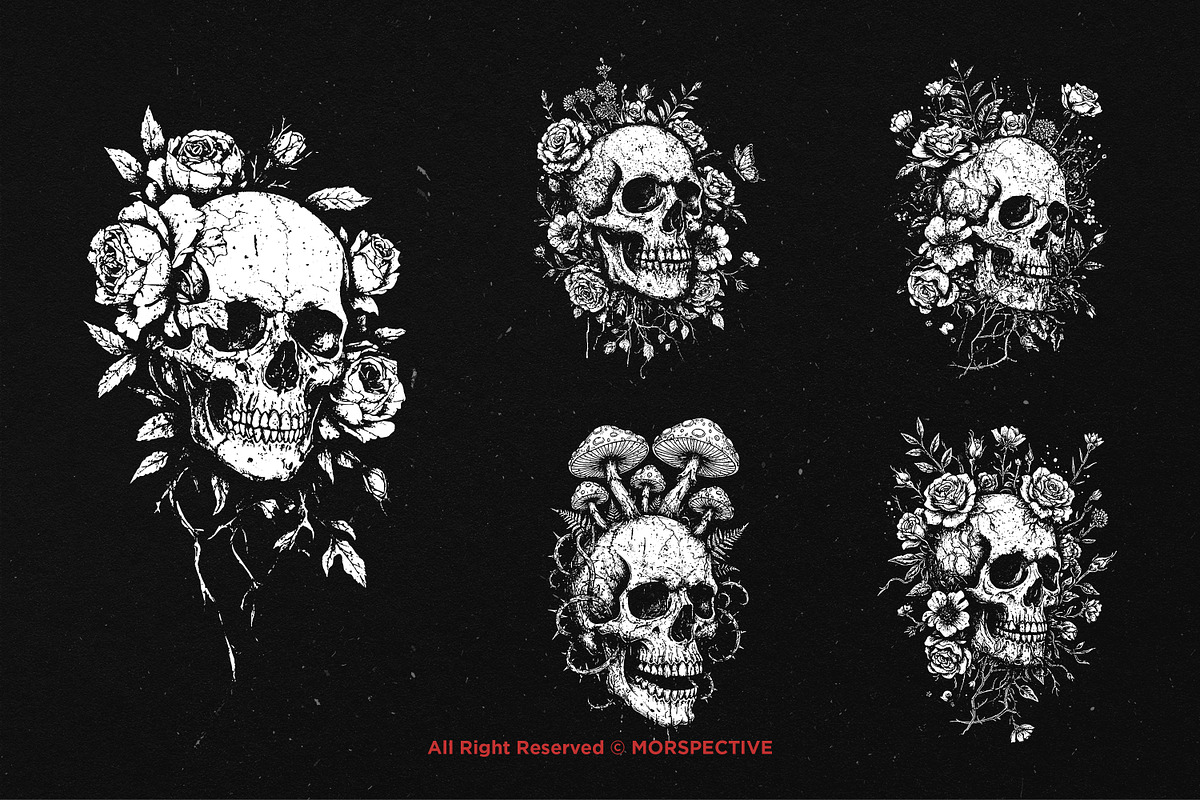 10 Bundle Dark Art Floral Death, an Illustration by Morspective (Photo 5 of 7)