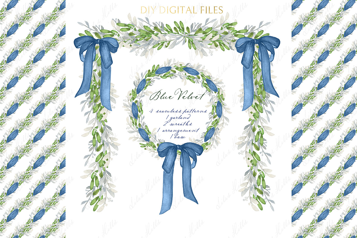 Blue Velvet Bow Christmas DIY, a Graphic by LABFcreations (Photo 1 of 4)