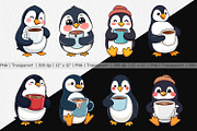 Penguin with Hot Cocoa Clipart, a Graphic by Artnoy (Thumbnail 2 of 5)