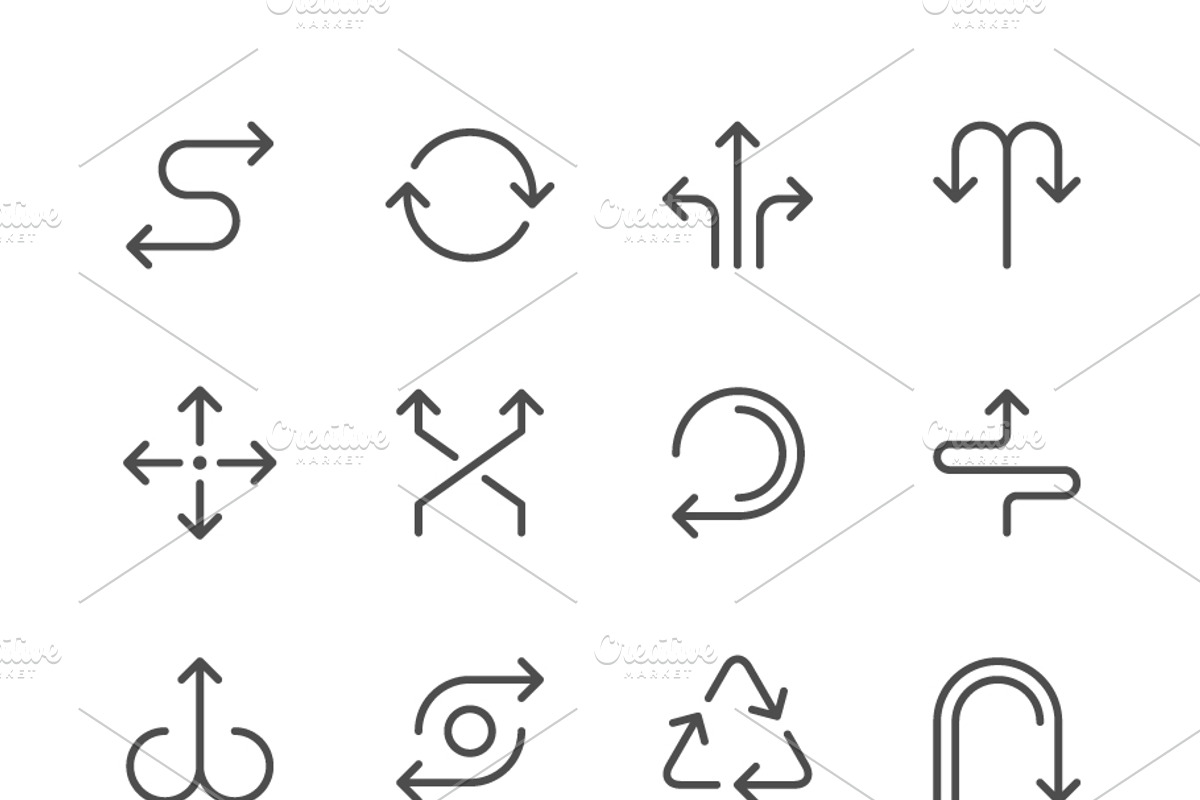 Set line icons of arrows, an Outline Icon by motorama (Photo 1 of 2)