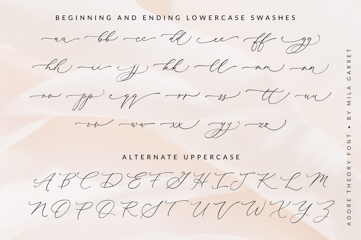 Adore Theory Modern Wedding Font, a Script Font by Mila Garret (Photo 9 of 10)