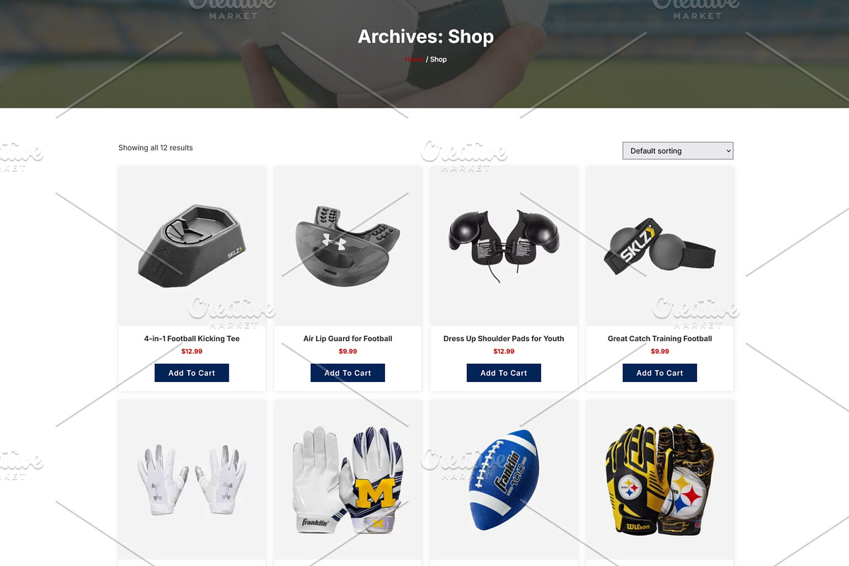 Football Sports Equipment Elementor, a WordPress Template by HasnainDEV (Photo 3 of 5)