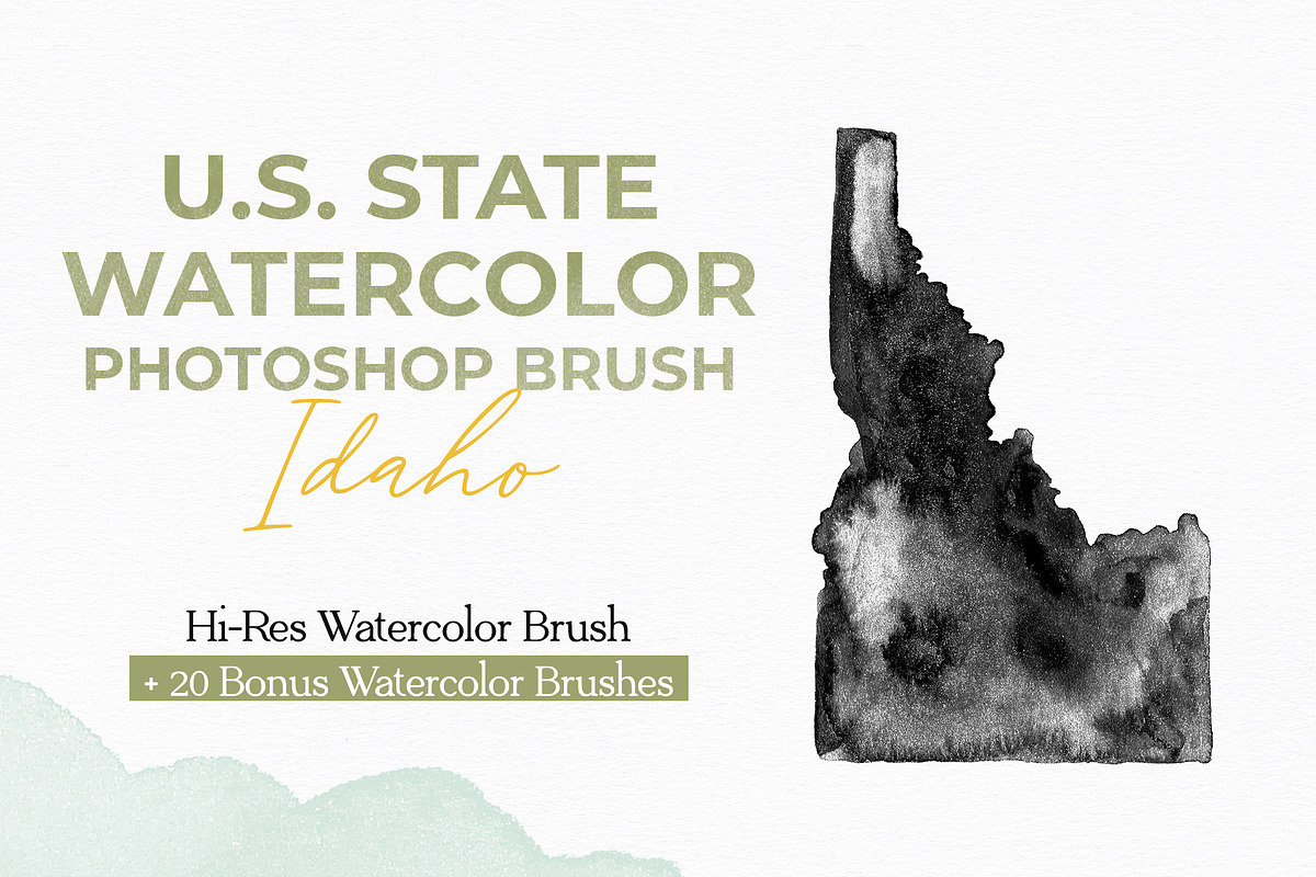 Idaho US Watercolor PS Brush, a Brush Add-On by Fernwel Creative (Photo 1 of 6)
