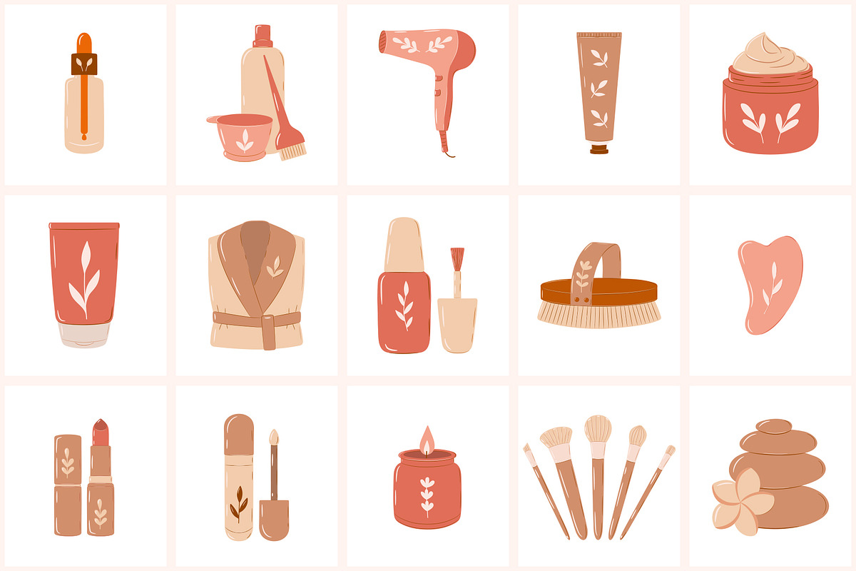 Beauty & Spa Color Icon Set, a Solid Icon by NatalieArtShop (Photo 2 of 11)