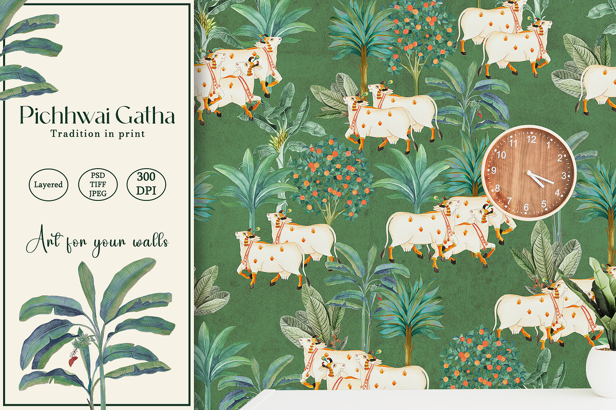 Pichhwai Gatha Prints & Patterns, a Pattern Graphic by GND ART STUDIO (Photo 4 of 8)