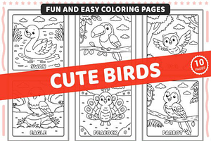 Cute Birds Fun and Easy, an Animal Illustration by Design Station