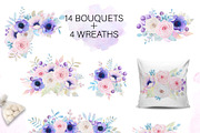 Roses and anemones watercolor floral, an Illustration by rosypatterns (Thumbnail 4 of 8)