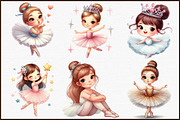 Adorable Ballerina Girls Clipart Bun, an Illustration by Sublimation Artist (Thumbnail 3 of 6)