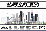 19 USA Cities, a Person Illustration by Booblgum (Thumbnail 1 of 5)