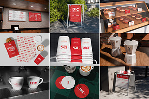 Cafe, Bakery, Restaurant Mockups, a Mockup by Vitora Mockup