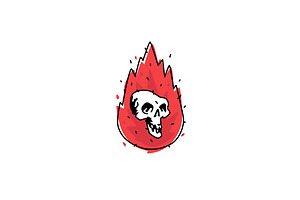 Illustration Of A Burning Skull