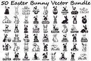 Easter Bunny Vector Bundle, an Illustration by Designs_River (Thumbnail 1 of 51)