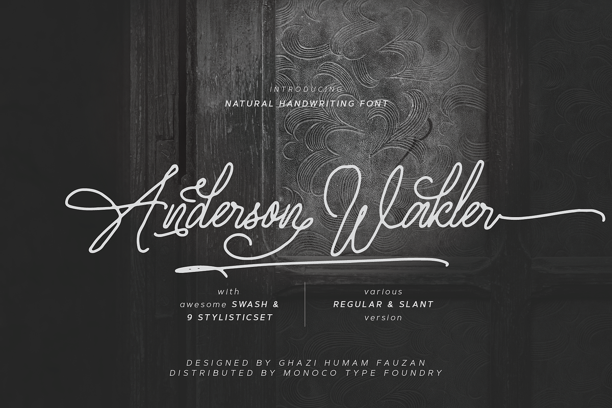Anderson Walker Script Font, a Script Font by Monoco Type Foundry (Photo 1 of 9)