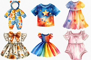 Watercolor Baby Clothes Clipart, an Illustration by Canvas Craft (Thumbnail 4 of 8)