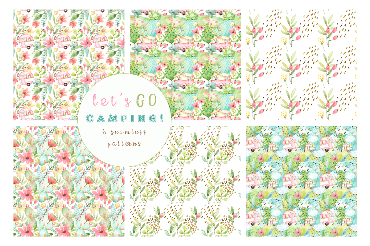 Let's go Camping Watercolor Set, an Illustration by Tatiana Troian (Photo 6 of 7)