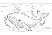 Whale Line Art Vector Bundle, an Illustration by yasushie (Thumbnail 23 of 51)
