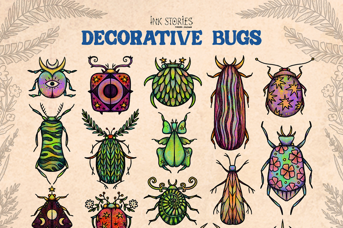 Decorative Bugs | Hand-drawn Bettles, an Animal Illustration by Ink Stories (Photo 2 of 28)