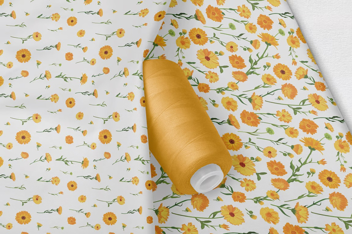 Energetic Calendula Seamless Pattern, a Pattern Graphic by FDR Studio (Photo 4 of 4)