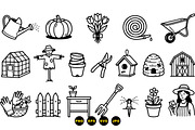 Hand Drawn Gardening Tools Set, an Illustration by designvectx (Thumbnail 3 of 3)