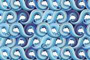 Beautiful pattern set of sea waves, a Pattern Graphic by Tanor (Thumbnail 6 of 8)